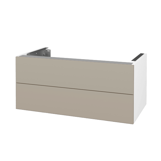 Unterschrank für Waschtischplatte DSD SZZ2 90  - N01 Weiß Hochglanz - M05 Beige Lack Matt - Nein