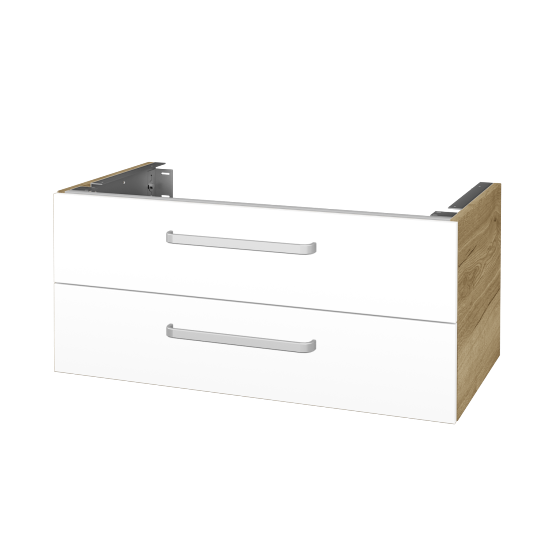 Doplňková skříňka pod desku DSD SZZ2 90 (výška 40 cm)  - D26 Ontario - Úchytka T01 - L01 Bílá vysoký lesk - Ne