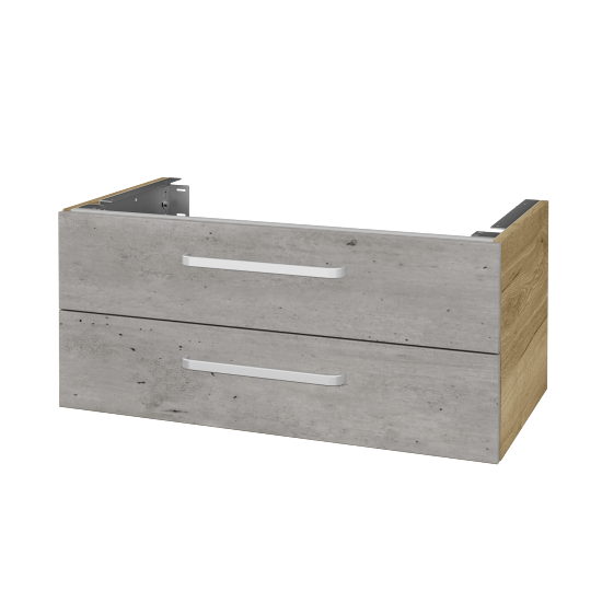 Doplňková skříňka pod desku DSD SZZ2 90 (výška 40 cm)  - D26 Ontario - Úchytka T01 - D01 Beton - Ne