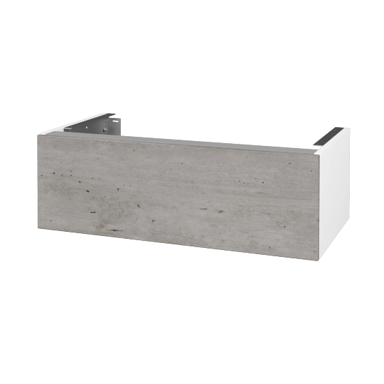Doplňková skříňka pod desku DSD SZZ1 90 (výška 30 cm)  - N01 Bílá lesk - D01 Beton - Ne