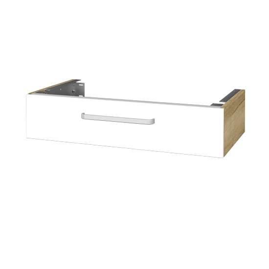 Doplňková skříňka pod desku DSD SZZ 90 (výška 20 cm)  - D26 Ontario - Úchytka T01 - L01 Bílá vysoký lesk - Ne