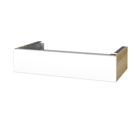Doplňková skříňka pod desku DSD SZZ 90 (výška 20 cm)  - D26 Ontario - L01 Bílá vysoký lesk - Ne