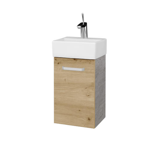 Umyvadlová skříňka HOST SZD 35  - D01 Beton - Úchytka T01 - D22 Karamel - Levé