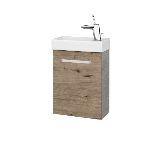 Umyvadlová skříňka HOST SZD 40  - D01 Beton - Úchytka T01 - D23 Herkules - Levé