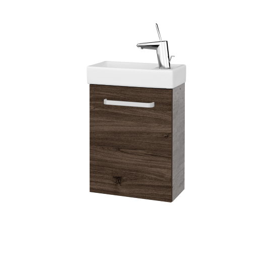 Umyvadlová skříňka HOST SZD 40  - D01 Beton - Úchytka T01 - D25 Teak - Levé