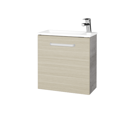 Umyvadlová skříňka HOST SZD 50  - D01 Beton - Úchytka T01 - D04 Dub - Levé