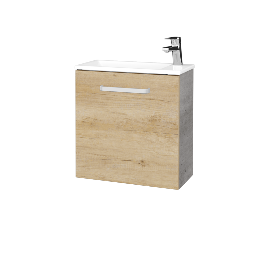 Umyvadlová skříňka HOST SZD 50  - D01 Beton - Úchytka T01 - D15 Nebraska - Levé