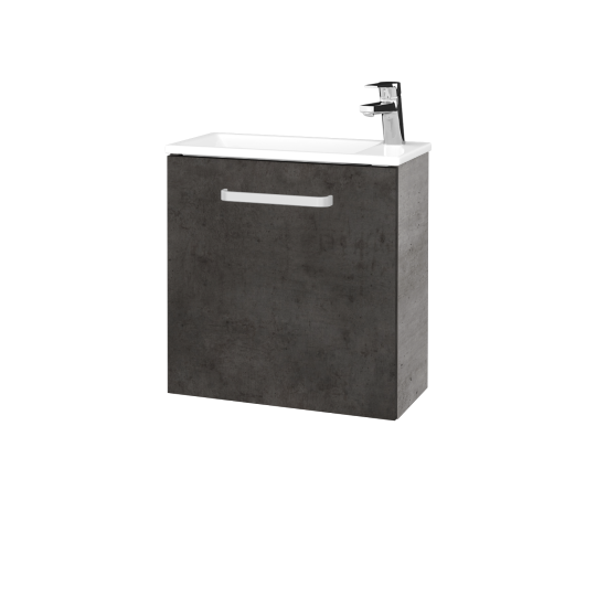 Umyvadlová skříňka HOST SZD 50  - D01 Beton - Úchytka T01 - D16 Beton tmavý - Levé