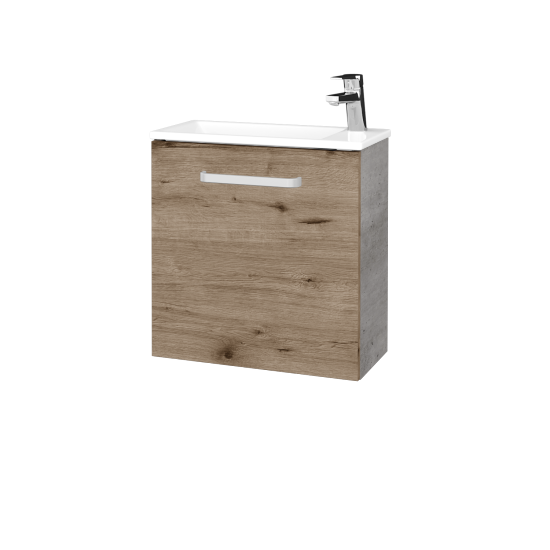 Umyvadlová skříňka HOST SZD 50  - D01 Beton - Úchytka T01 - D23 Herkules - Levé