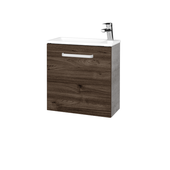 Umyvadlová skříňka HOST SZD 50  - D01 Beton - Úchytka T01 - D25 Teak - Levé