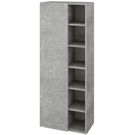 Vysoká koupelnová skříň DOS SVDO6 60  - D01 Beton - D20 Galaxy - Levé