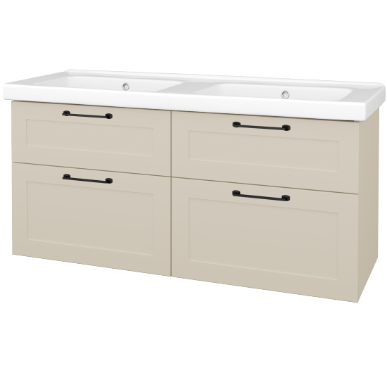 Umyvadlová skříňka PORTO SZZ4 125  - M19 Cream mat - Úchytka T37 - M19 Cream mat