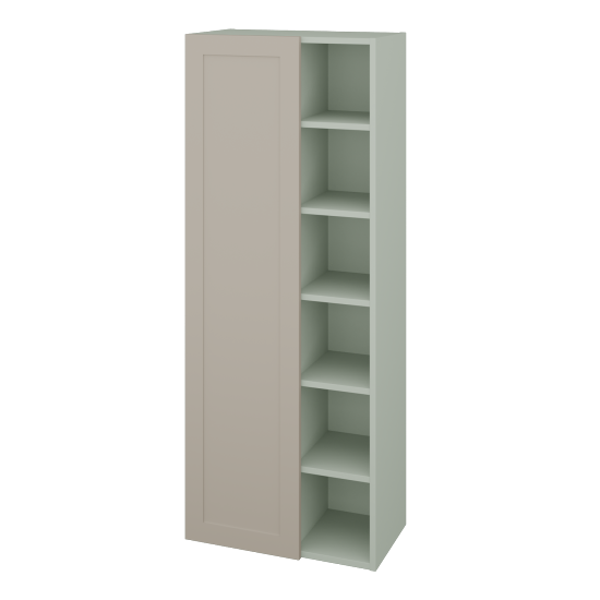 Vysoká koupelnová skříň PORTO SVDO6 60  - L20 Mint grey vysoký lesk - L04 Béžová vysoký lesk - Levé