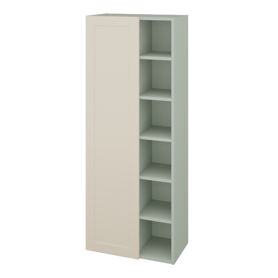 Vysoká koupelnová skříň PORTO SVDO6 60  - L20 Mint grey vysoký lesk - L19 Cream vysoký lesk - Levé