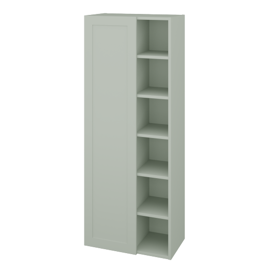 Vysoká koupelnová skříň PORTO SVDO6 60  - L20 Mint grey vysoký lesk - M20 Mint grey mat - Levé