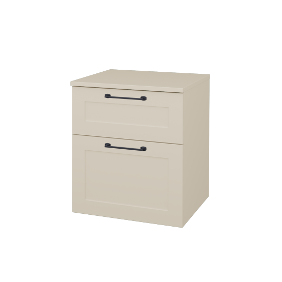 Nízká skříň s košem na prádlo PORTO SNZ2K 50  - M19 Cream mat - Úchytka T37 - M19 Cream mat