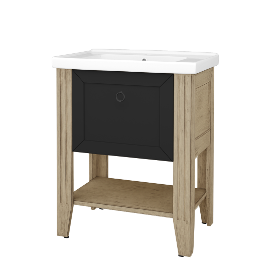 Skříňka pod umyvadlo ANTIK SUPZ 70  - M22 Cream mat patina - Úchytka T10 - L03 Antracit vysoký lesk