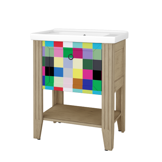 Skříňka pod umyvadlo ANTIK SUPZ 70  - M22 Cream mat patina - Úchytka T10 - Individuální odstín dle RAL/NCS