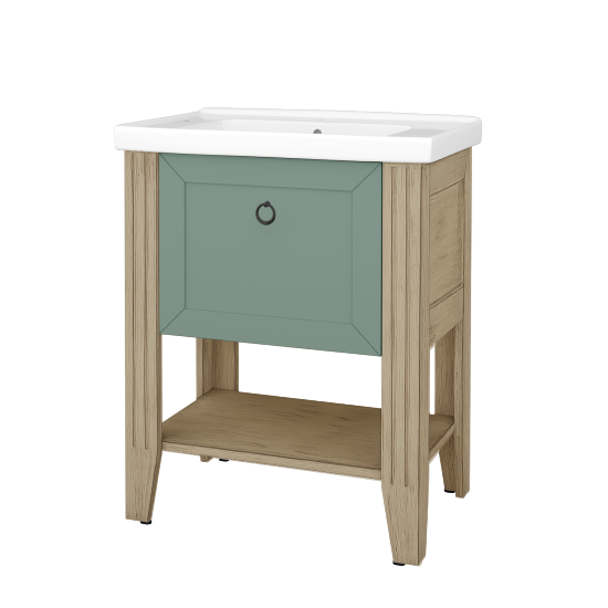 Skříňka pod umyvadlo ANTIK SUPZ 70  - M22 Cream mat patina - Úchytka T10 - M18 Mint mat