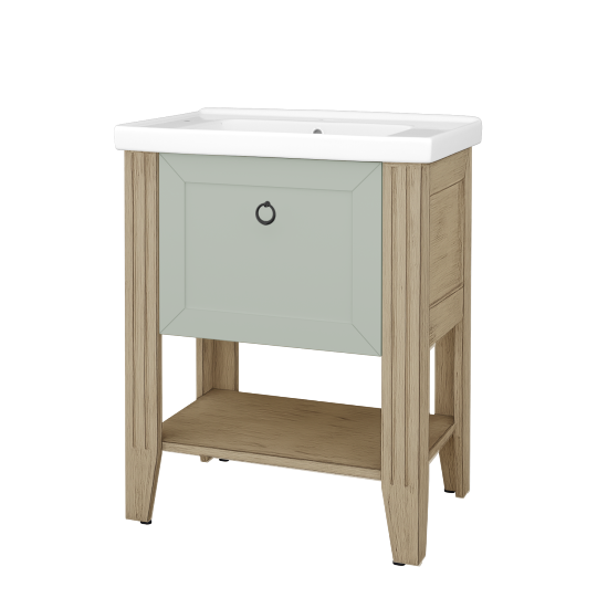 Skříňka pod umyvadlo ANTIK SUPZ 70  - M22 Cream mat patina - Úchytka T10 - M20 Mint grey mat