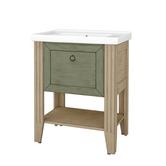 Skříňka pod umyvadlo ANTIK SUPZ 70  - M22 Cream mat patina - Úchytka T10 - M21 Mint mat patina