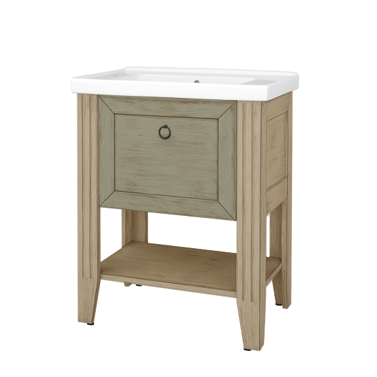 Skříňka pod umyvadlo ANTIK SUPZ 70  - M22 Cream mat patina - Úchytka T10 - M23 Mint grey mat patina