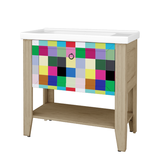 Skříňka pod umyvadlo ANTIK SUPZ 90  - M22 Cream mat patina - Úchytka T10 - Individuální odstín dle RAL/NCS