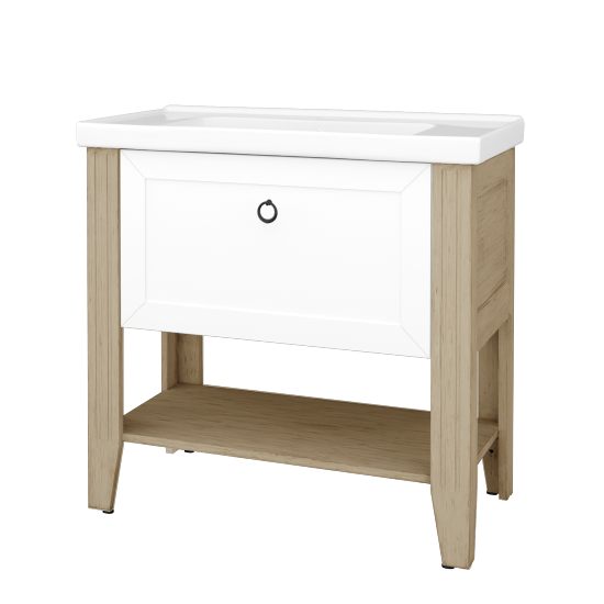 Skříňka pod umyvadlo ANTIK SUPZ 90  - M22 Cream mat patina - Úchytka T10 - M01 Bílá mat