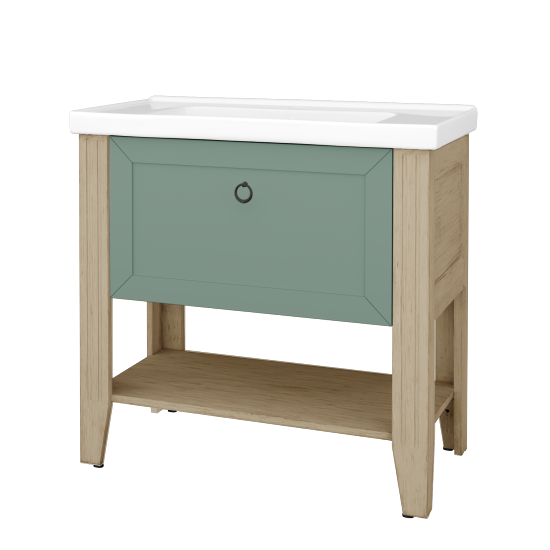 Skříňka pod umyvadlo ANTIK SUPZ 90  - M22 Cream mat patina - Úchytka T10 - M18 Mint mat