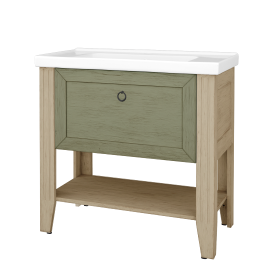 Skříňka pod umyvadlo ANTIK SUPZ 90  - M22 Cream mat patina - Úchytka T10 - M21 Mint mat patina