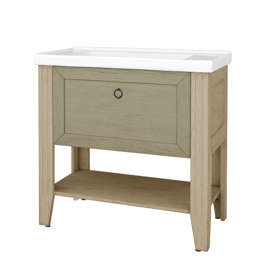 Skříňka pod umyvadlo ANTIK SUPZ 90  - M22 Cream mat patina - Úchytka T10 - M23 Mint grey mat patina