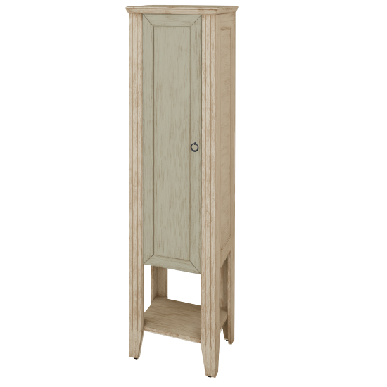 Vysoká koupelnová skříň ANTIK SVDP 53  - M22 Cream mat patina - Úchytka T10 - M23 Mint grey mat patina - Levé