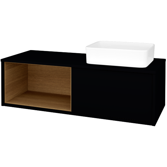 Skříňka pod umyvadlo ARTEO SZZOL 120 (umyvadlo Joy)  - M17 Černá mat - M17 Černá mat - Ne