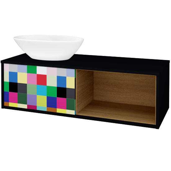 Skříňka pod umyvadlo ARTEO SZZOP 120 (umyvadlo Triumph)  - M17 Černá mat - Individuální odstín dle RAL/NCS - Ne