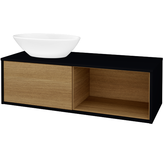 Skříňka pod umyvadlo ARTEO SZZOP 120 (umyvadlo Triumph)  - M17 Černá mat - D29 Honey - Ne