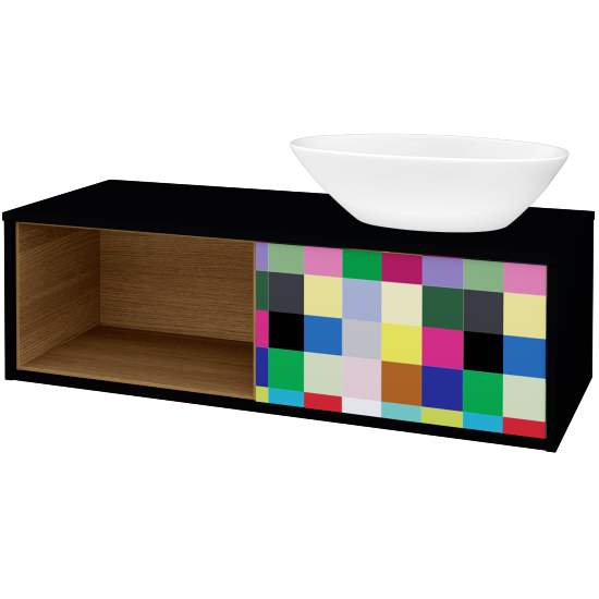 Skříňka pod umyvadlo ARTEO SZZOL 120 (umyvadlo Triumph)  - M17 Černá mat - Individuální odstín dle RAL/NCS - Ne