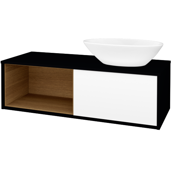 Skříňka pod umyvadlo ARTEO SZZOL 120 (umyvadlo Triumph)  - M17 Černá mat - M01 Bílá mat - Ne