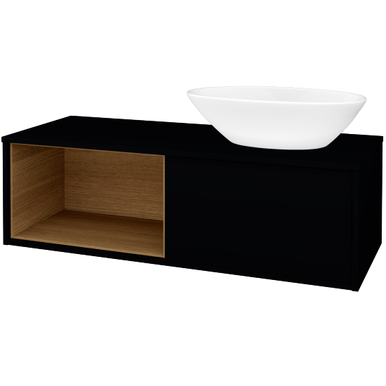 Skříňka pod umyvadlo ARTEO SZZOL 120 (umyvadlo Triumph)  - M17 Černá mat - M17 Černá mat - Ne