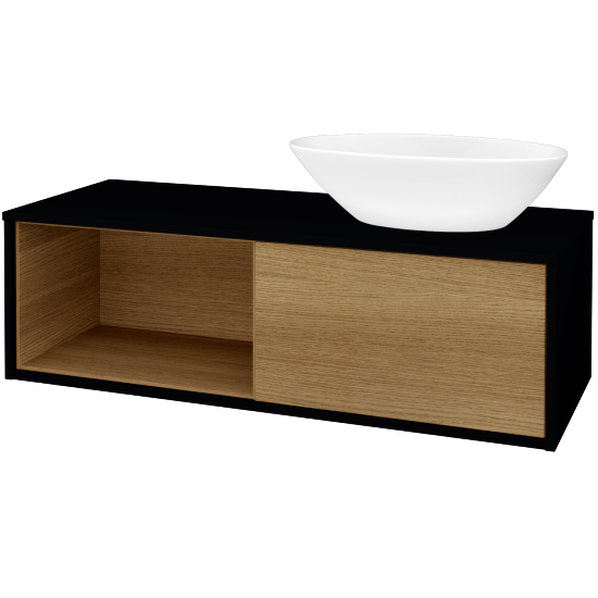 Skříňka pod umyvadlo ARTEO SZZOL 120 (umyvadlo Triumph)  - M17 Černá mat - D29 Honey - Ne