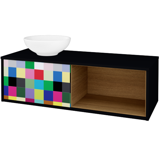 Skříňka pod umyvadlo ARTEO SZZOP 120 (umyvadlo Nikolo 1)  - M17 Černá mat - Individuální odstín dle RAL/NCS - Ne