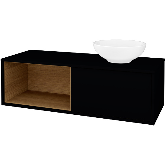 Skříňka pod umyvadlo ARTEO SZZOL 120 (umyvadlo Nikolo 1)  - M17 Černá mat - M17 Černá mat - Ne