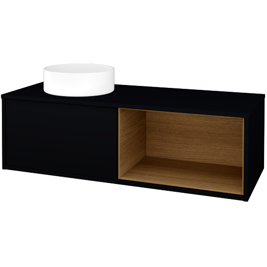 Skříňka pod umyvadlo ARTEO SZZOP 120 (umyvadlo Circo)  - M17 Černá mat - M17 Černá mat - Ne