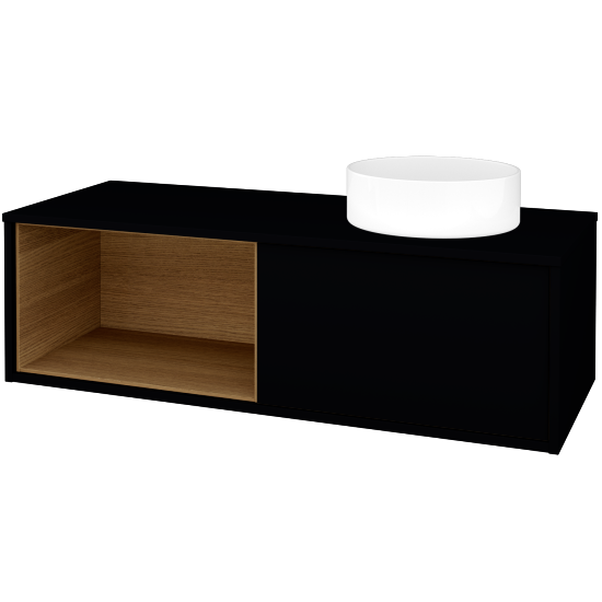 Skříňka pod umyvadlo ARTEO SZZOL 120 (umyvadlo Circo)  - M17 Černá mat - M17 Černá mat - Ne