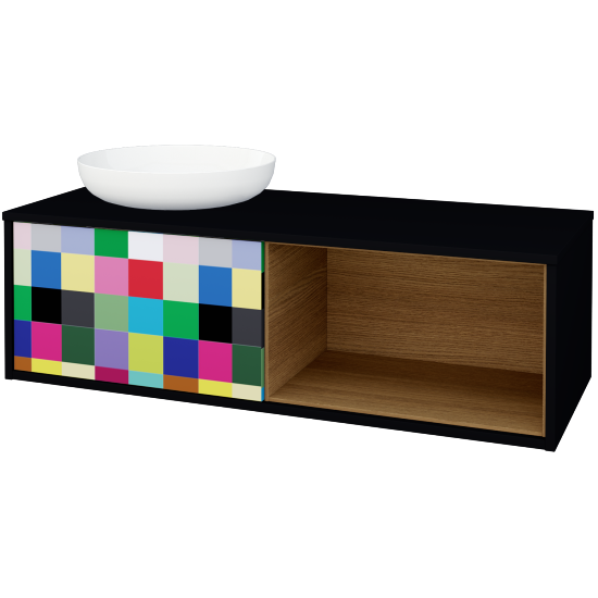 Skříňka pod umyvadlo ARTEO SZZOP 120 (pro umyvadlo Kaldewei Miena)  - M17 Černá mat - Individuální odstín dle RAL/NCS - Ne