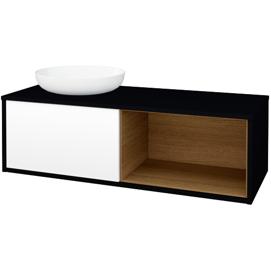 Skříňka pod umyvadlo ARTEO SZZOP 120 (pro umyvadlo Kaldewei Miena)  - M17 Černá mat - M01 Bílá mat - Ne