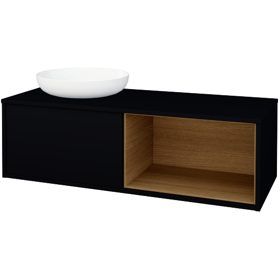 Skříňka pod umyvadlo ARTEO SZZOP 120 (pro umyvadlo Kaldewei Miena)  - M17 Černá mat - M17 Černá mat - Ne