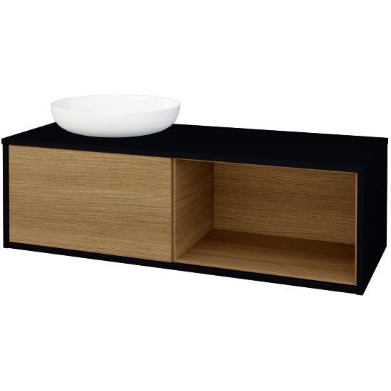Skříňka pod umyvadlo ARTEO SZZOP 120 (pro umyvadlo Kaldewei Miena)  - M17 Černá mat - D29 Honey - Ne