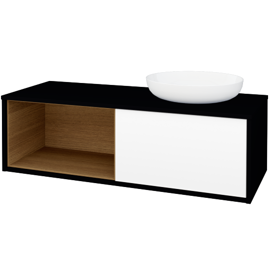 Skříňka pod umyvadlo ARTEO SZZOL 120 /pro umyvadlo Kaldewei Miena)  - M17 Černá mat - M01 Bílá mat - Ne