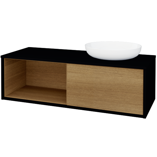 Skříňka pod umyvadlo ARTEO SZZOL 120 /pro umyvadlo Kaldewei Miena)  - M17 Černá mat - D29 Honey - Ne