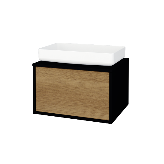 Skříňka pod umyvadlo ARTEO SZZ 60 (pro umyvadlo Kaldewei Miena)  - M17 Černá mat - Varianta bez úchytky T31 (Push to open) - D29 Honey - Ne